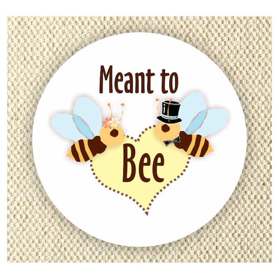 Meant to Bee Wedding Stickers - Personalized Labels - Bridal Shower Labels Il_570xn