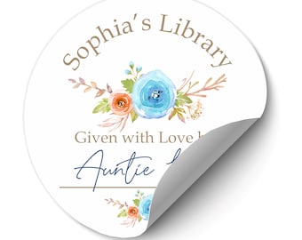 Baby's First Library Stickers, Bookplate Stickers Baby Shower, Sticker Labels for Book, Stickers for Books, Personalized Bookplate