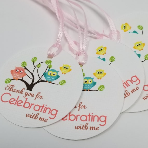 Party Favor Tags - Thank you for celebrating favor tags - Owl Favors Tags Il_570xn