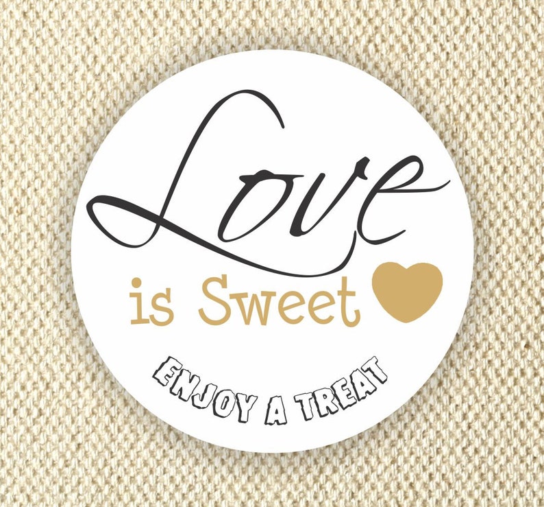 Love is Sweet Enjoy a Treat Wedding Favor Stickers | Etsy