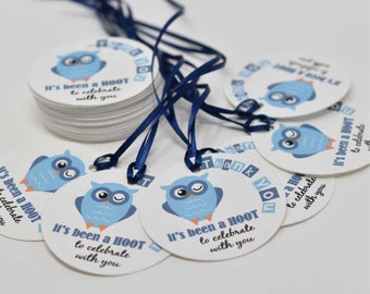 Owl Party Favor Tags - Thank you for celebrating favor tags - Owl Favors Tags
