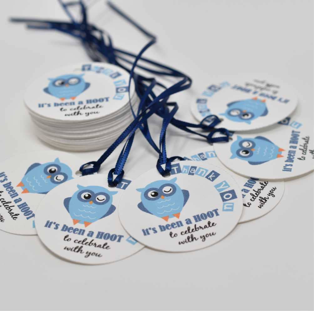 Owl Party Favor Tags - Thank you for celebrating favor tags - Owl Favors Tags