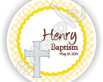 40 Thank You 2 inch circle Stickers - Baptism - Envelope Seal - Address Label - Personalized