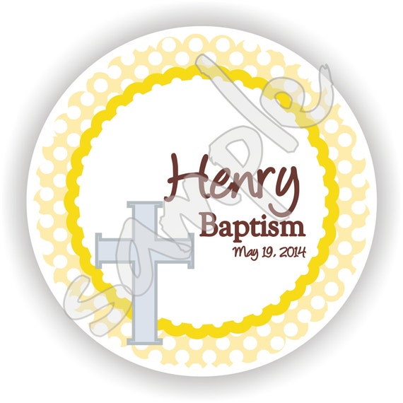 40 Thank You 2 inch circle Stickers - Baptism - Envelope Seal - Address Label - Personalized Il_570xn