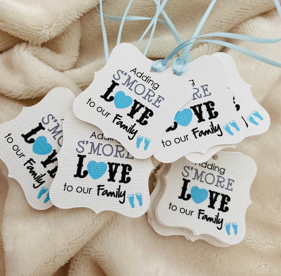 adding-s-more-love-to-our-family-tags-bracket-shape-baby-shower-favor-tags-it-s-a-boy-favors