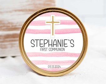 Girls Communion Stickers - Girls Baptism or Communion Stickers - Chalise Design Favor Stickers