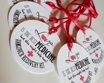 Love is the Best Medicine Tags - Bachelorette Hangover Kit tags - Thank You Tags - Wedding tags - Bachelorette Party Gift Tags
