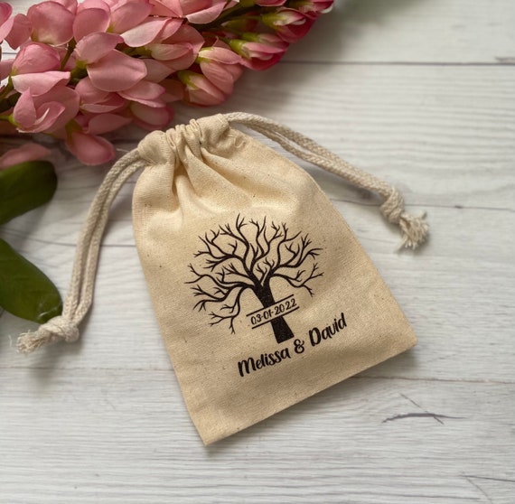 Wedding Muslin Favor Bags - Winter Wedding Favor Bag - Bridal Shower Personalized Muslin Bags Il_570xn