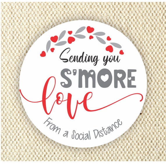 Sending you S'more Love from a Social Distance Stickers - B-day during Social Distance Stickers - Drive by Birthday Party Favor Stickers Il_570xn