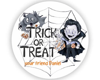 Happy Halloween Stickers - Vampire Favor Bag Stickers - Halloween Sticker From your Friend Stickers