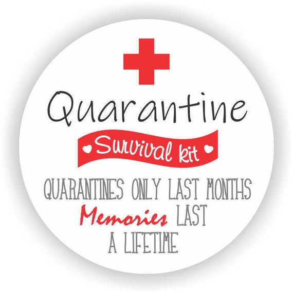 Quarantine Survival Kit Stickers Birthday Party during Social Distance