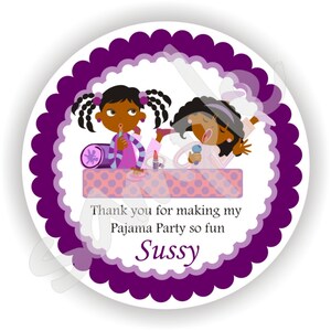 Pajama Party Theme - 40 Thank You 2 inch circle Stickers - Custom Favor Stickers - Envelope Seal - Address Label - Personalized Stickers