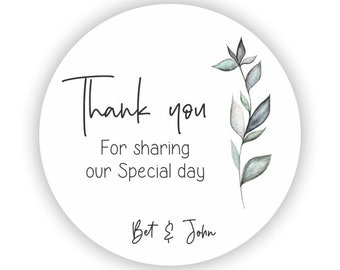 Elegant Wedding Thank You for Sharing our Special Day Stickers - Wedding Thank you Stickers - Welcome Bag Label - Welcome Box Label Hotel