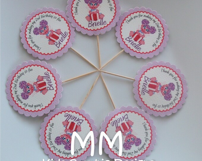 Abby Cadabby Theme Cupcake Toppers Personalized Birthday Baby Shower