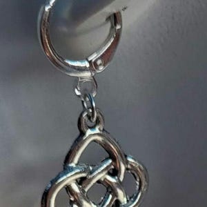 Silver Celtic Knot Pendant Earrings: Small Hoop Jewelry