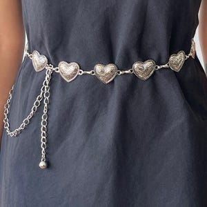 Serce Boho Western Retro Punk Talia Łańcuch Metalowe Paski Kobiety Vintage Wysoka Talia Brzuch