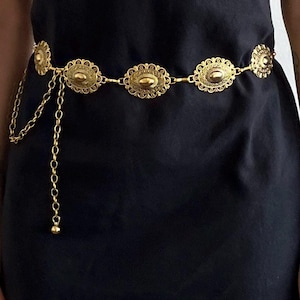 Boho Western Retro Punk Waist Chain Metal Belts Women High Waist Belly
