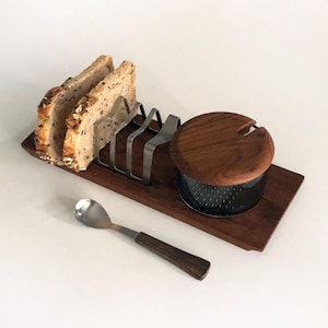 Vintage toast rack with jam pot Danish design Made in Denmark