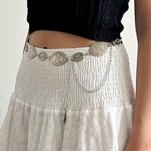 Boho Western Retro Punk Talia Łańcuch Metalowe Paski Kobiety Vintage Wysoka Talia Brzuch
