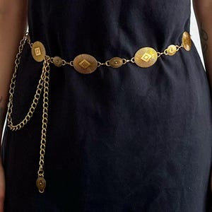 Boho Western Retro Punk Talia Łańcuch Metalowe Paski Kobiety Vintage Wysoka Talia Brzuch