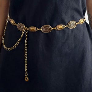 Boho Western Retro Punk Waist Chain Metal Belts Women High Waist Belly
