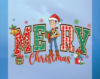 Merry Christmas Dtf Transfer, Toy Story Ready To Press, Woody, Bulk Dtf