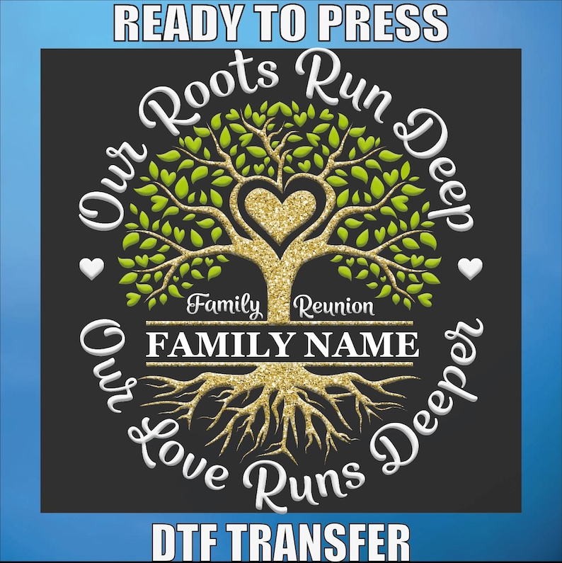 Family Reunion DTF Print, Our Roots Run Deep Our Love Runs Deeper Ready ...