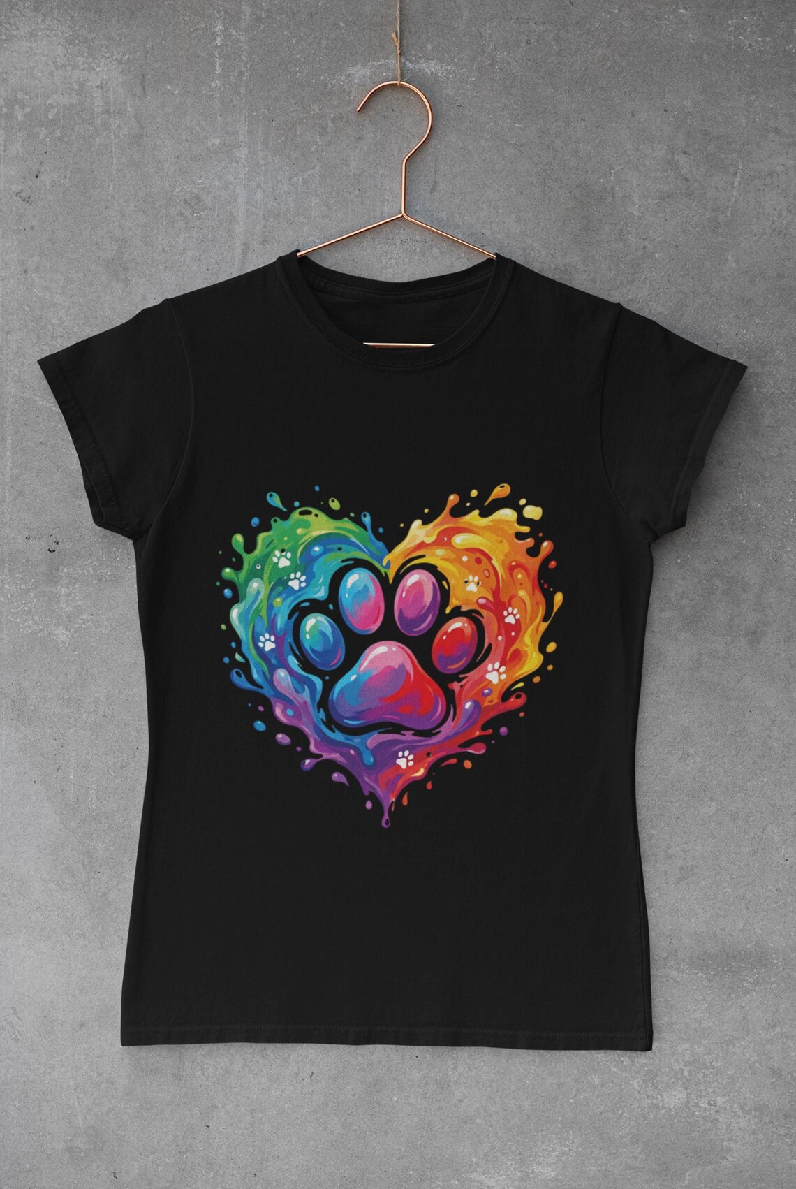 Colorful Paw Print DTF Transfer, Heart Paw Ready to Press - Etsy