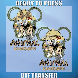 Animal Kingdom Dtf, Safari Vacation Shirt Design Dtf Transfer, Mickey Minnie Dtf Ready To Press, Disney Family Shirt Design, Heat Transfer