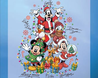 Disney Christmas Dtf Transfer, Mickey And Friends Ready To Press