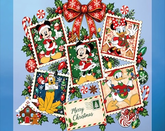 Disney Christmas Dtf Transfer, Mickey And Friends Ready To Press