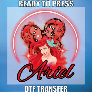 Little Mermaid Dtf Transfer, Ariel Design Dtf Ready For Press, Shirt Design Dtf Transfer, Disney Dtf Prints, Bulk Dtf Transfer,Heat Transfer