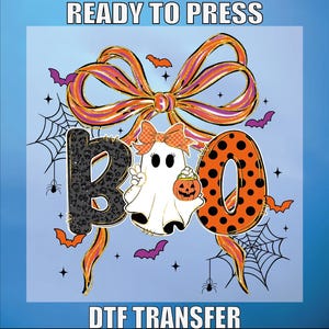 Cute Ghost Boo Dtf Print, Halloween Ghost Dtf Ready To Press, Halloween Pumpkin Dtf, For Kids Design Dtf, Boo Dtf Transfer, Heat Transfer