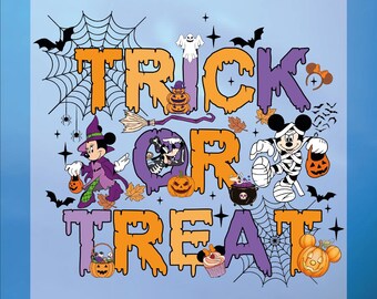 Disney Trick Or Treat Dtf, Mickey's Friends Halloween Dtf Print, Ready To Press