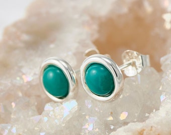 Turquoise Studs- Turquoise Earrings Stud- Turquoise Stud Earrings- Sterling Silver Studs- Silver Post Earrings with Turquoise