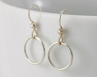 Small Hoop Earrings- Sterling Silver Earrings- Silver Hoop Earrings- Simple Circle Hoop Earrings- Simple Silver Hoops- Everyday Hoops