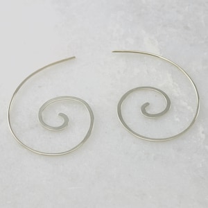 Spiral Earrings Sterling Silver - Silver Spiral Earrings - Silver Swirl Earrings- Dangle Earrings- Sterling Silver Jewelry Handmade