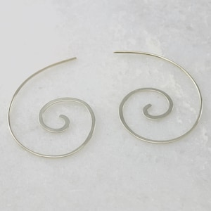 Spiral Earrings Sterling Silver Silver Spiral Earrings Silver Swirl Earrings Dangle Earrings Sterling Silver Jewelry Handmade zdjęcie 1