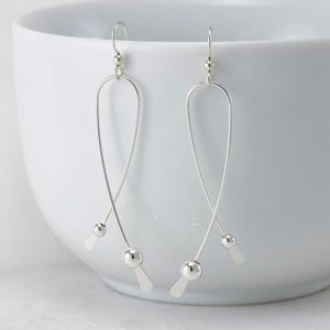 silver earrings- sterling silver earrings- long dangle earrings silver- long silver earrings- Silver Drop Earrings