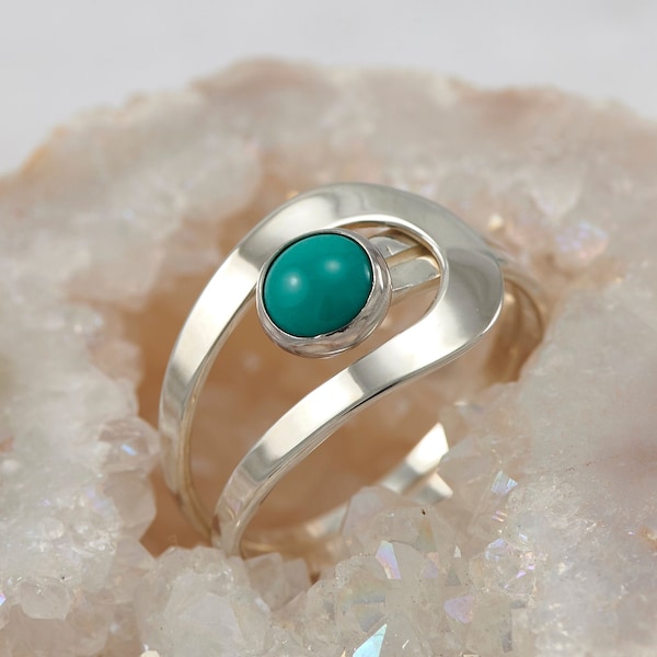 Turquoise ring-turkoois edelsteen ring-zilveren turkoois ring-sterlingzilveren ring-december geboortesteen-zilveren sieraden-maten 5-12