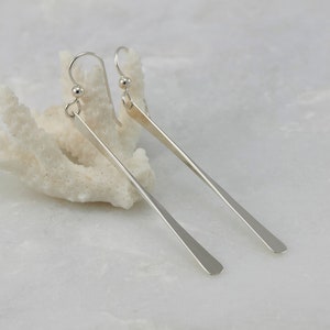 Silver Bar Earrings Silver Stick Earrings Long Bar Earrings Sterling Silver Stick Dangle Earrings image 1