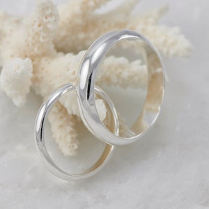 Wedding Band Set, Wedding Rings, Silver Wedding Rings, Couple Ring Set , Sterling Silver Wedding Bands, Wedding Ring Set His and Hers