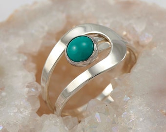 Turquoise Ring- Turquoise Gemstone Ring- Silver Turquoise Ring- Sterling Silver Ring- December Birthstone- silver jewelry- sizes 5-12