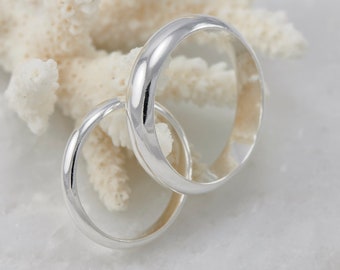 Wedding Band Set, Wedding Rings, Silver Wedding Rings, Couple Ring Set , Sterling Silver Wedding Bands, Wedding Ring Set His and Hers