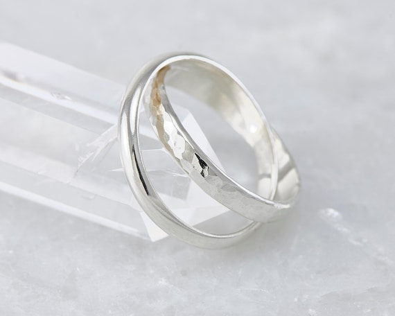 Anillos Rodantes Anillos Entrelazados Anillo De Boda Banda Etsy