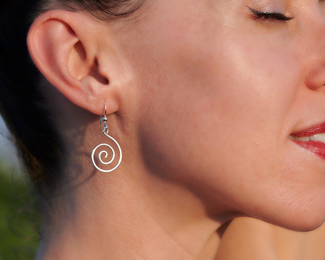 Vintage Spiral Silver Earrings