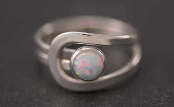 Opal Ring Silver Opal Ring Gemstone Ring Sterling Silver | Etsy