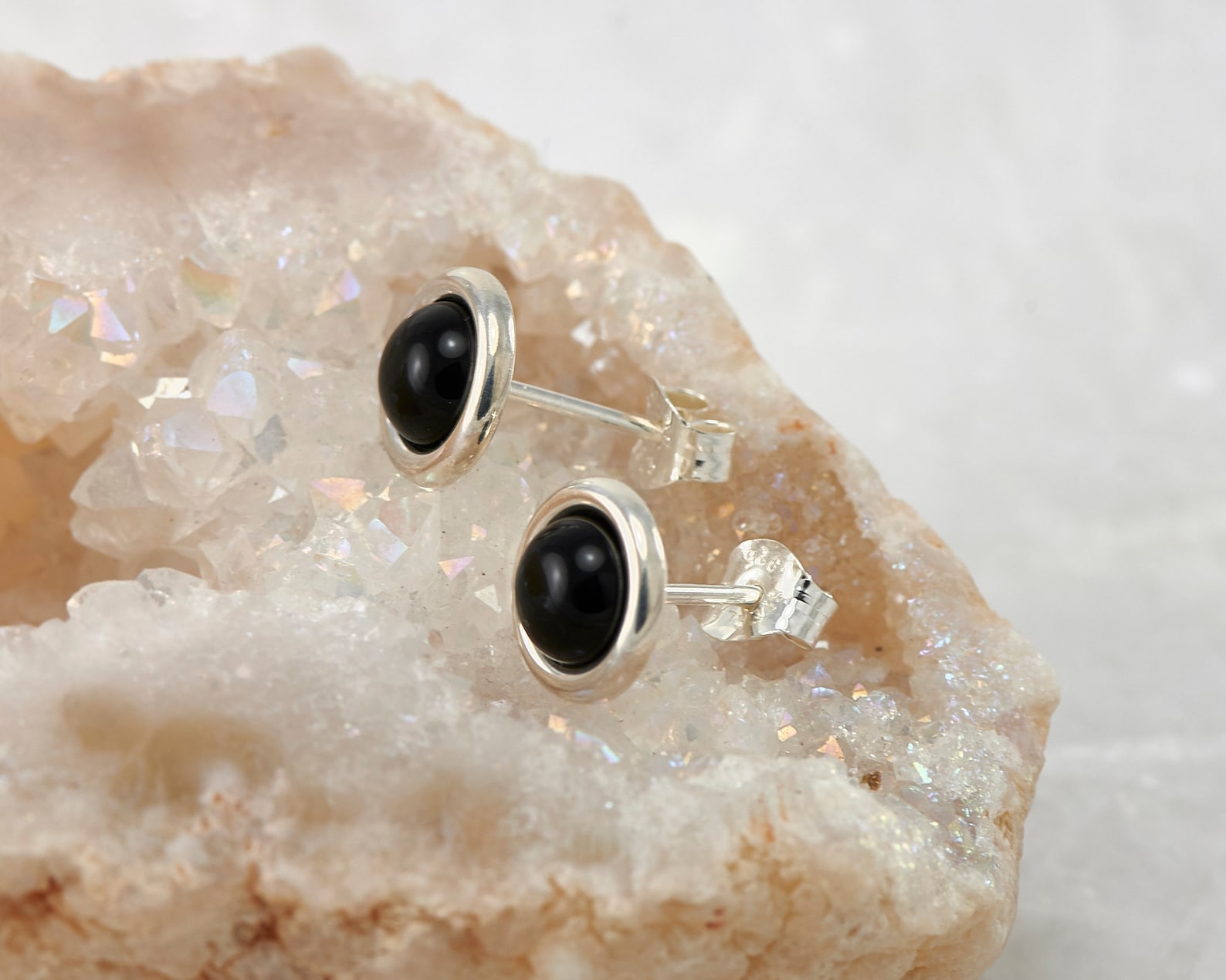 Black Onyx Studs Black Onyx Earrings Black Onyx Stud Etsy