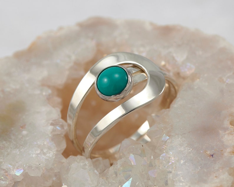 Turquoise Ring- Turquoise Gemstone Ring- Silver Turquoise Ring ...