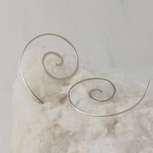 Spiral Earrings Sterling Silver Silver Spiral Earrings Silver Swirl Earrings Dangle Earrings Sterling Silver Jewelry Handmade zdjęcie 3